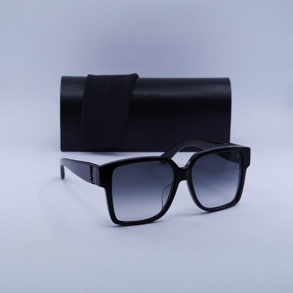 Saint Laurent SL M9/F 002 Square Sunglasses – Shiny Black - Picture 4 of 10